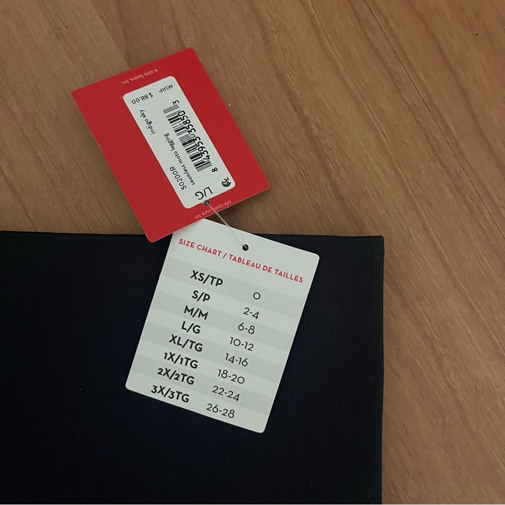 Spanx Indigo Sky Blue Seamless Moto Leggings Large NWT High Waisted Compression - Picture 6 of 11